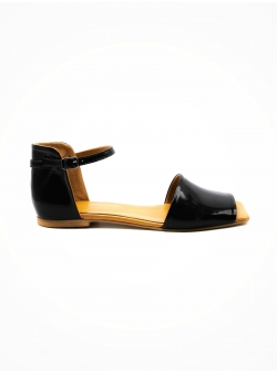 Black leather sandals Plane Meekee