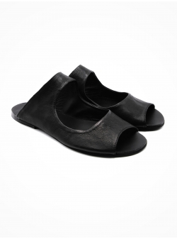 Black leather slippers Rambler Meekee