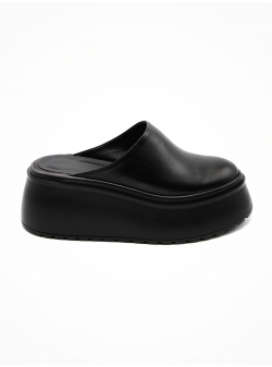 Black leather mules SlipOn Meekee