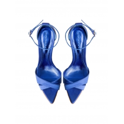 Sandale albastre din satin Ginissima