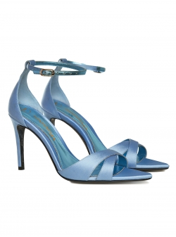 Light blue satin sandals Ginissima