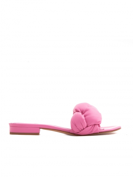 Papuci roz din piele Ginissima
