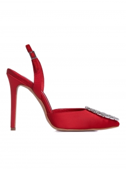 Pantofi rosii cu accesoriu Ginissima