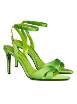 Green satin sandals Ginissima