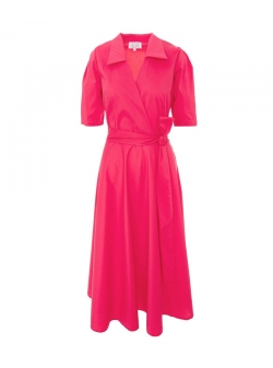 Pink midi dress with V neckline Iheart