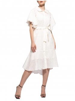 White embroidered cotton dress Larisa Dragna