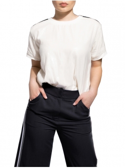 White sequinned t-shirt Larisa Dragna