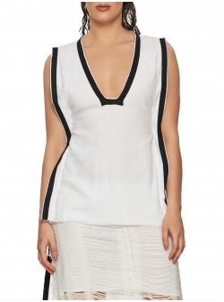 White linen top with strings Chic Utility