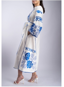 Embroidered dress Grace Blue Ivana