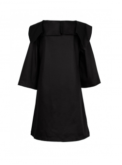Black cotton dress with asymmetric collar Iheart