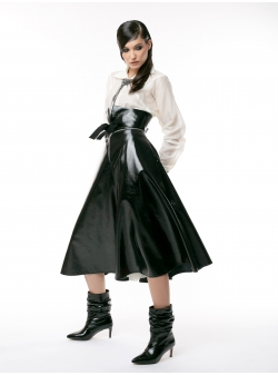 High waisted latex skirt Larisa Dragna
