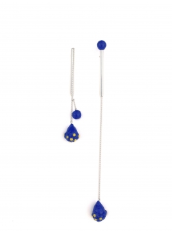 Adjustable earrings Coral Blue Maria Filipescu