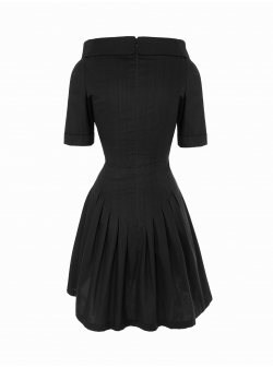 Black organic cotton mini dress Revanta