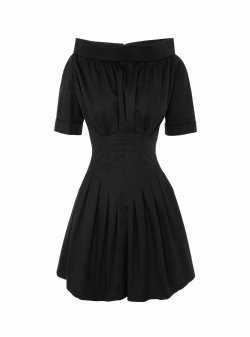 Rochie neagra mini din bumbac organic Revanta