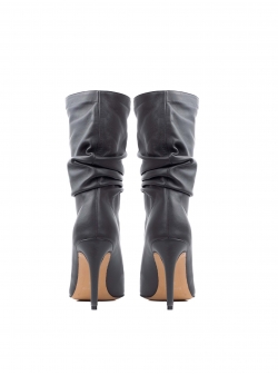 Grey creased leather boots Ginissima