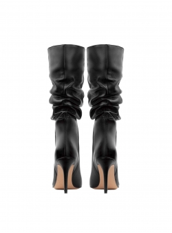Black creased leather boots Ginissima