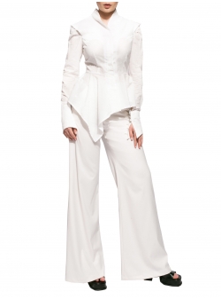 White long sleeved cotton shirt Larisa Dragna