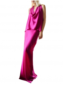 Sleeveless top with draping Passion Magenta Parlor