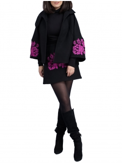 Mini black embroidered skirt Mirelle Ivana
