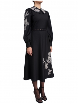 Black dress with detachable collar Ivana