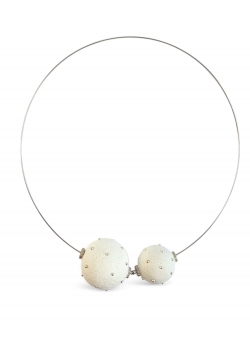 Necklace White Spheres Maria Filipescu