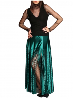 Green laser cut maxi skirt Silvia Serban