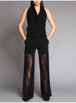 Flared trousers with laser cuts Silvia Serban