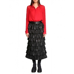 Red shirt with laser cuts Silvia Serban