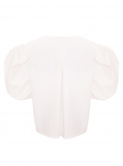 White cotton top with puff sleeves Iheart