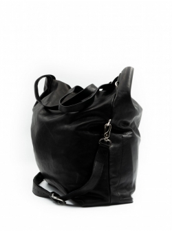 Black leather bag Messenger Meekee