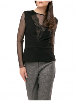 Black blouse with lace Larisa Dragna