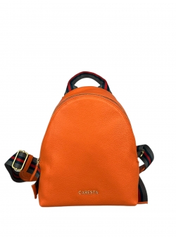 Leather backpack Melissa Orange Caresta