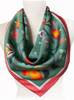 Silk scarf Colt verde de rai Rozmarin Concept