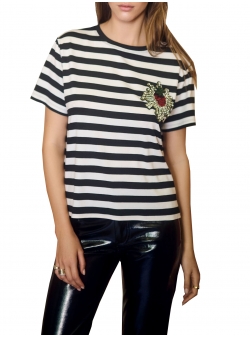 Striped cotton t-shirt Glam Parlor