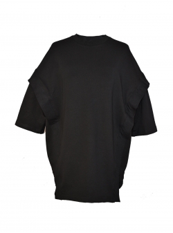 Tricou negru supradimensionat Manopera Studio