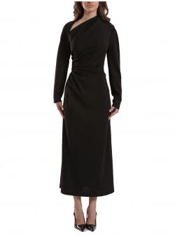 Black dress with assymmetric neckline Manopera Studio