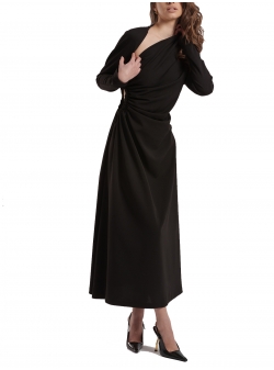 Black dress with assymmetric neckline Manopera Studio