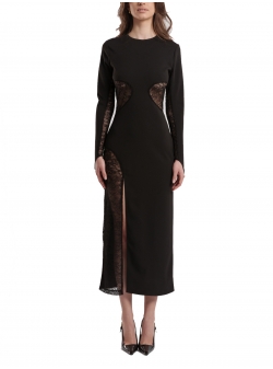 Black dress with lace inserts Manopera Studio