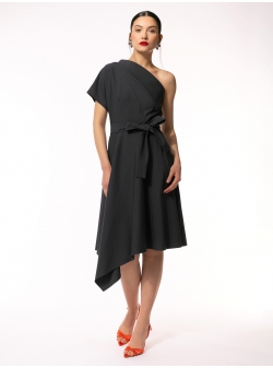Grey asymmetric dress Larisa Dragna