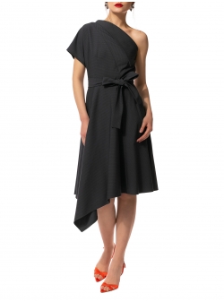 Grey asymmetric dress Larisa Dragna