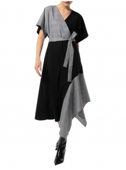 Black dress with checkered frill Larisa Dragna