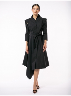 Black dress with kimono collar Larisa Dragna
