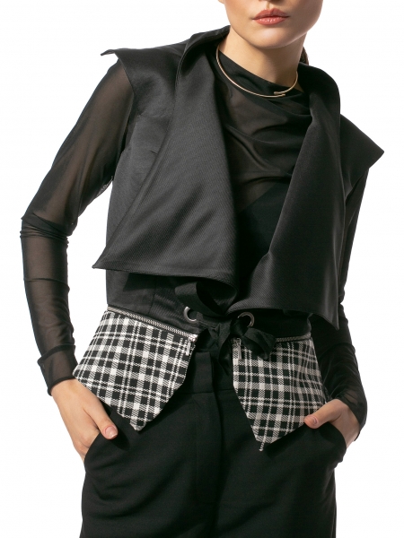 Black origami vest Larisa Dragna