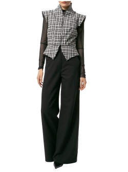 Checkered vest with kimono collar Larisa Dragna