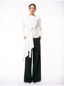 White blouse with side panel Larisa Dragna