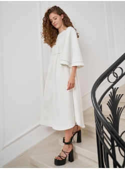 Rochie alba midi Hope Parlor