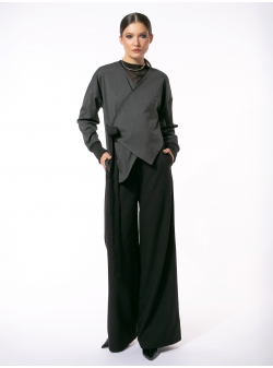 Grey asymmetric blazer Larisa Dragna
