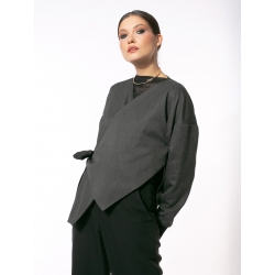 Grey asymmetric blazer Larisa Dragna