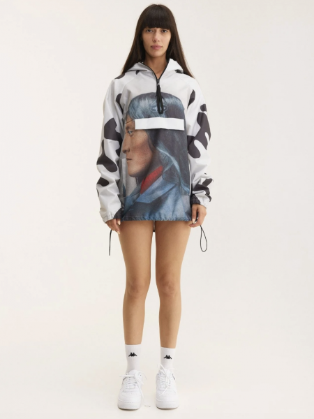 Beige waterproof jacket with print My Simplicated