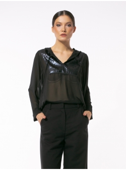 Bluza neagra din voal Larisa Dragna